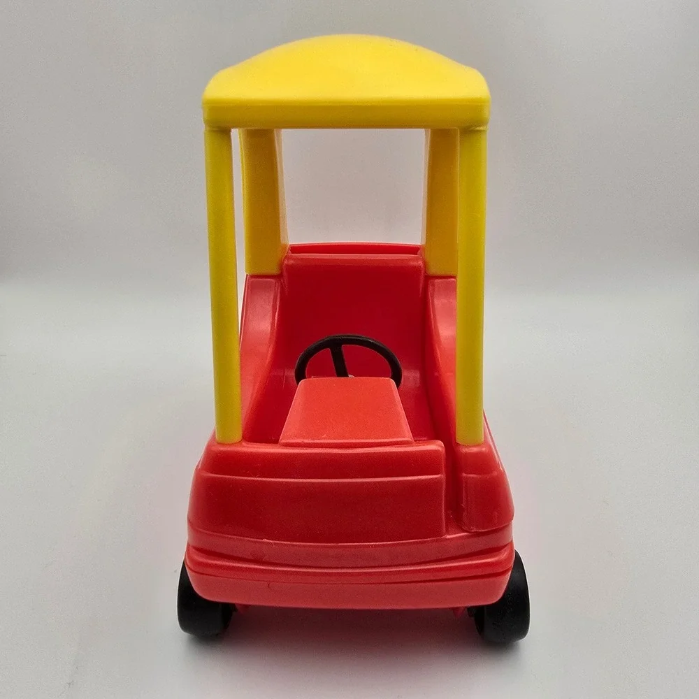 Vintage Little Tikes Dollhouse Cozy Coupe Car  Miniature Toy Red Yellow Black